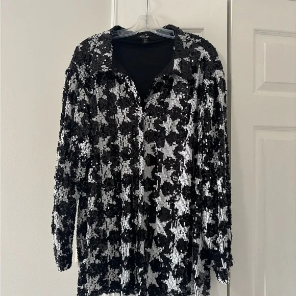 Nasty Gal Black and White Star Sequin Set - Picture 3 of 5